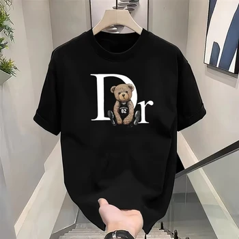 럭셔리 브랜드 귀여운 곰 프린트 티 남성 여성 고품질  - Summer Clothing Brands 리뷰 및 가격